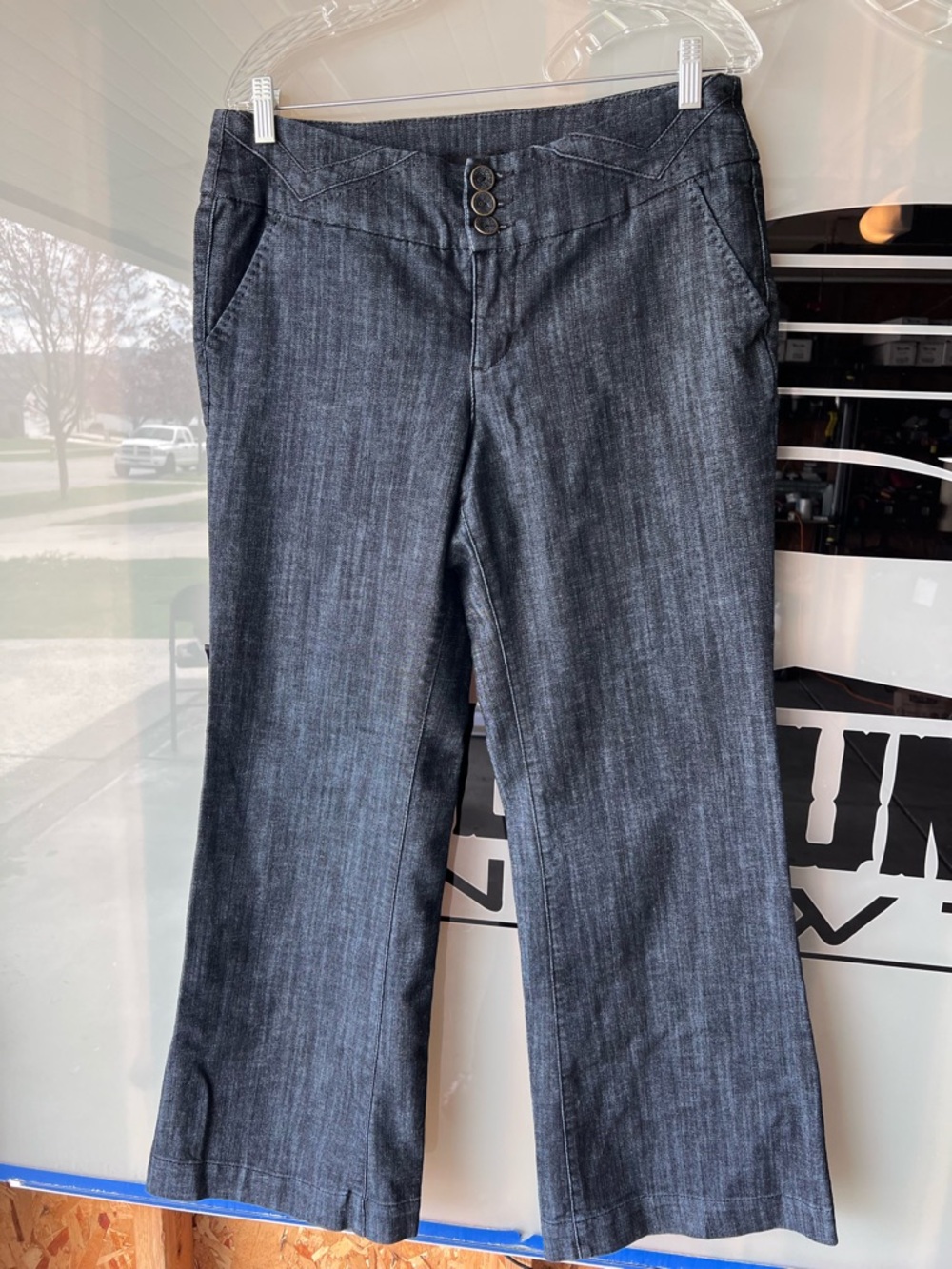 Maurices Charcoal Gray Jeans with Subtle Weave